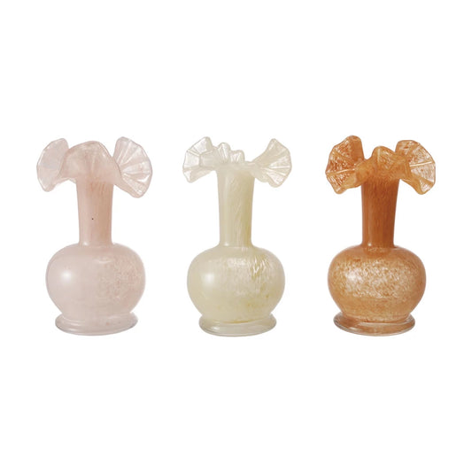 Art Glass Vase w/ Ruffle