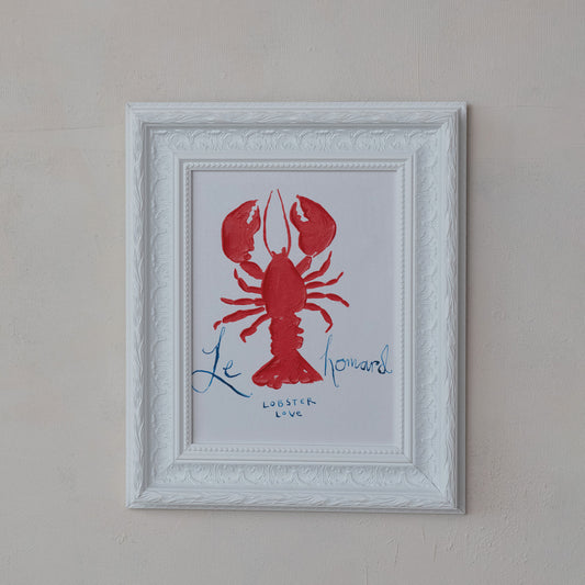 Framed Lobster Canvas Wall Décor