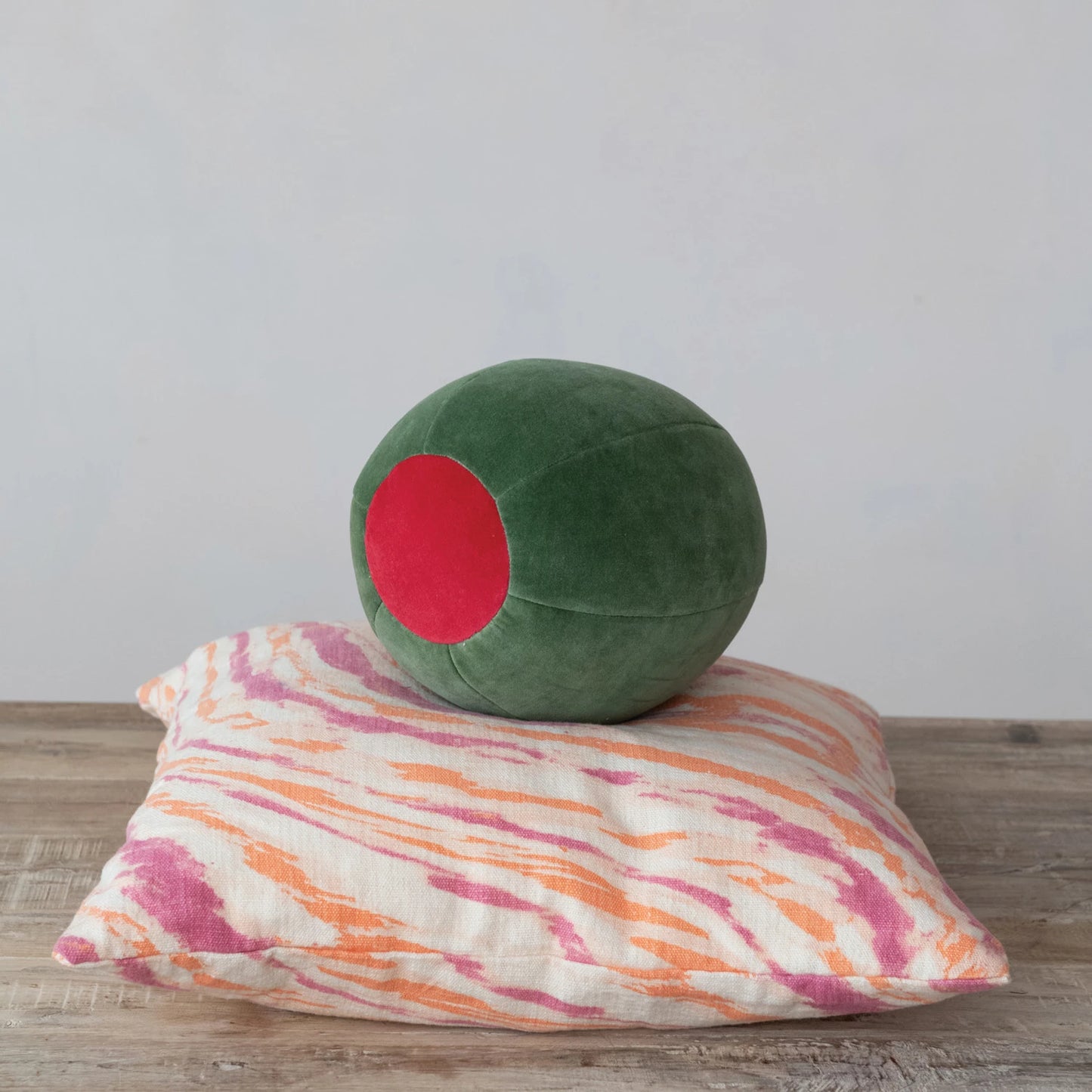 Cotton Velvet Olive Shaped Pillow