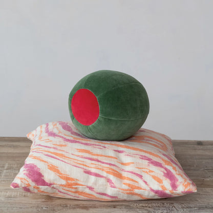 Cotton Velvet Olive Shaped Pillow