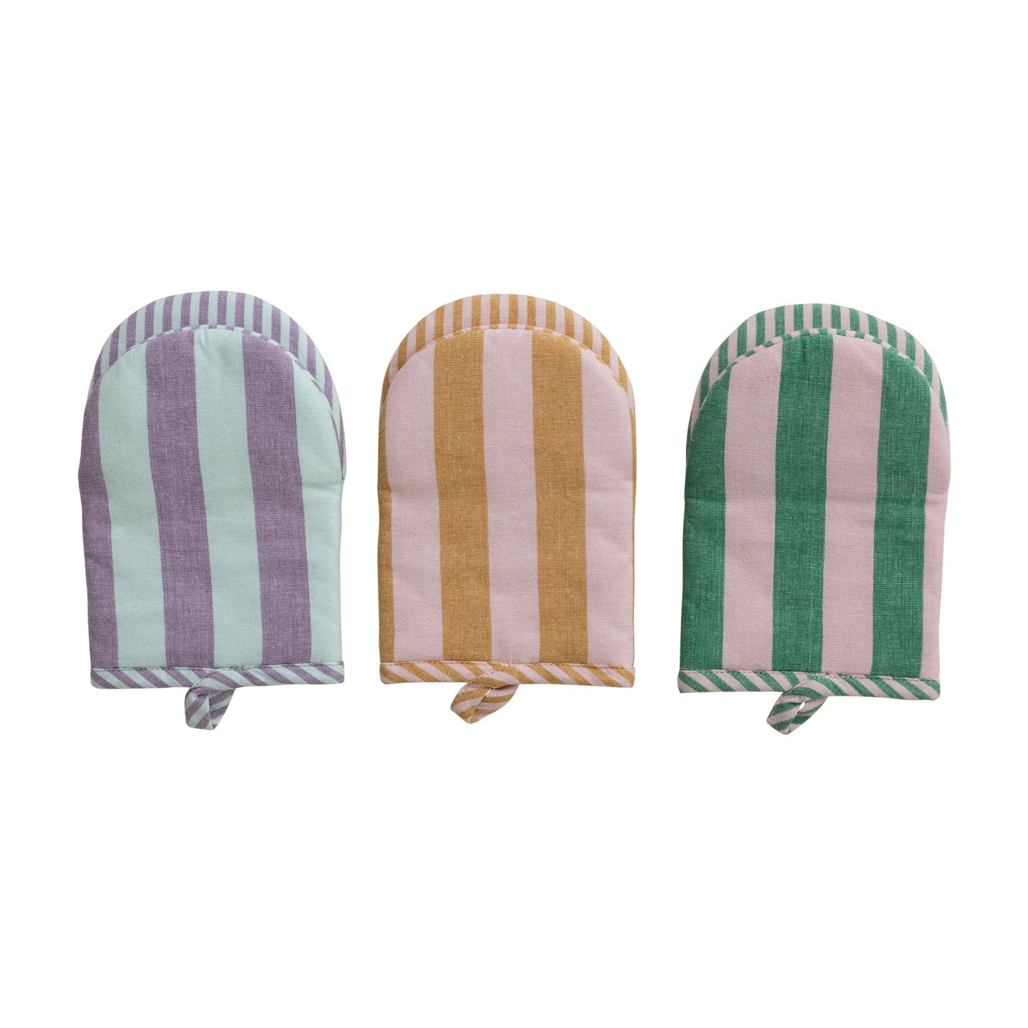 Woven Cotton Striped Oven Mitt
