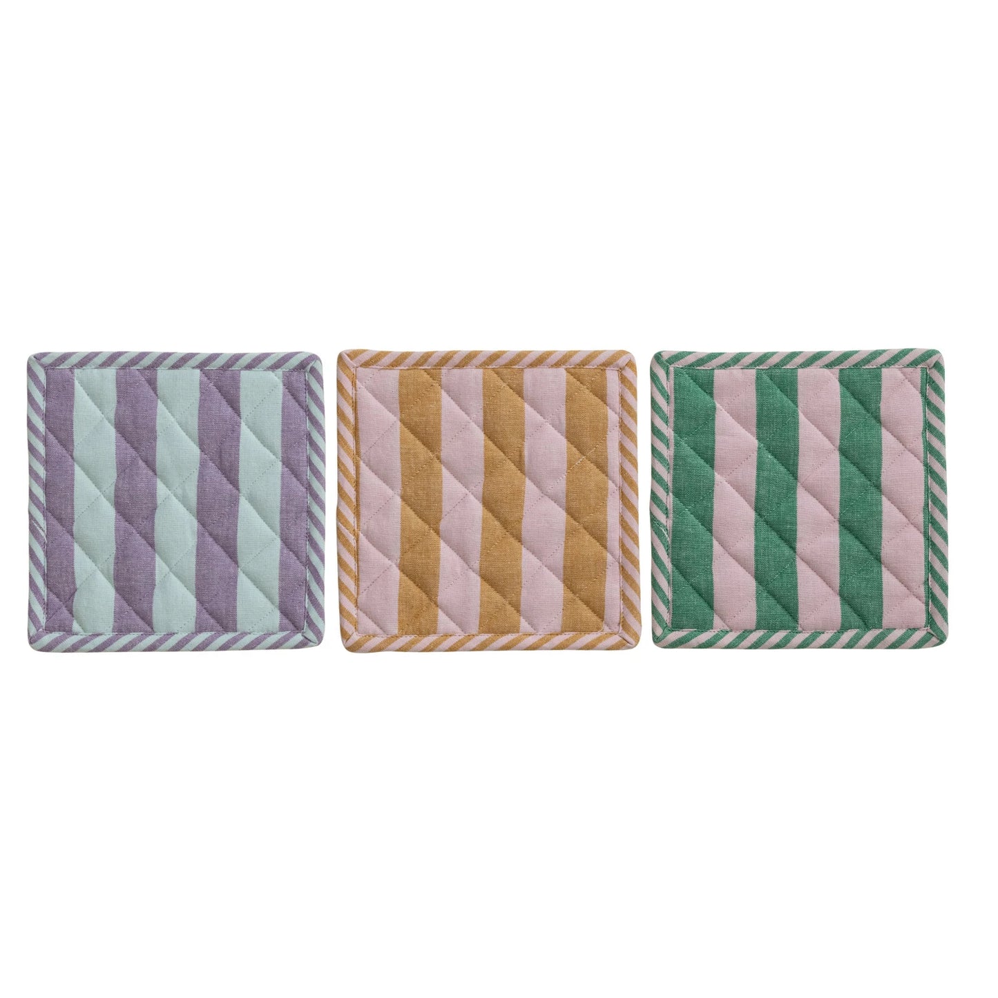 Woven Cotton Striped Pot Holder