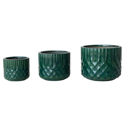 Modern Green Lightweight Indoor/Outdoor Planters