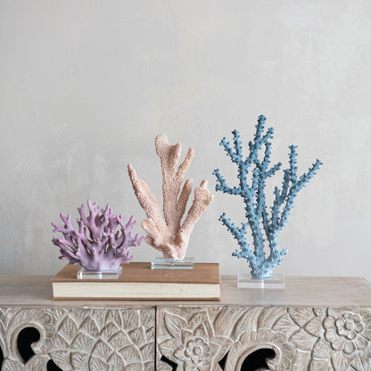 Resin Coral Decor with Acrylic Base