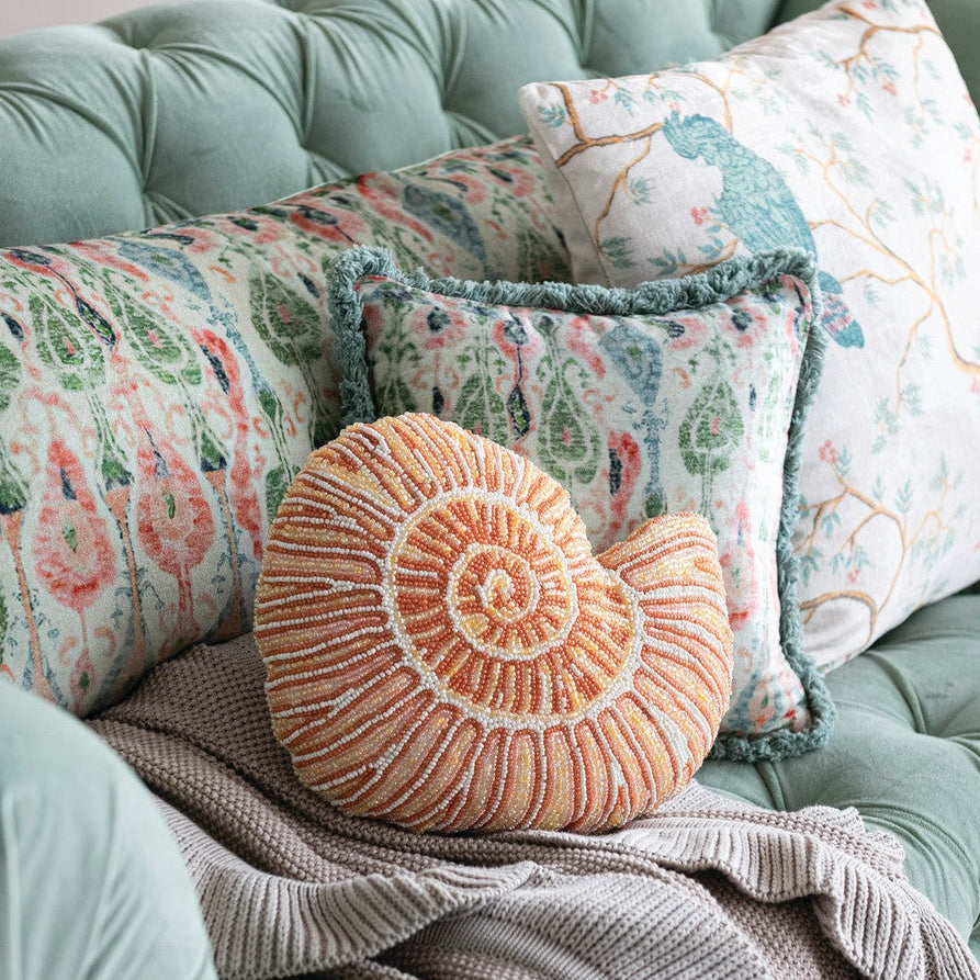 Spring Dream Velvet Pillow w/ Eyelash Fringe