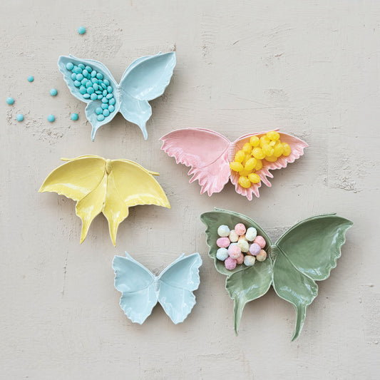 Pastel Ceramic Butterfly Dishes