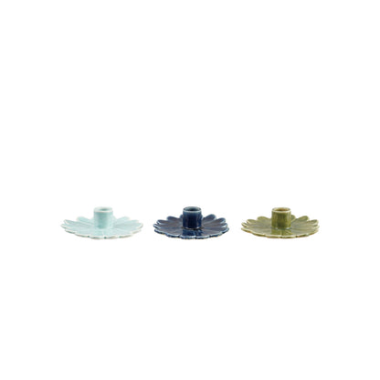 Stoneware Flower Shaped Taper Holder