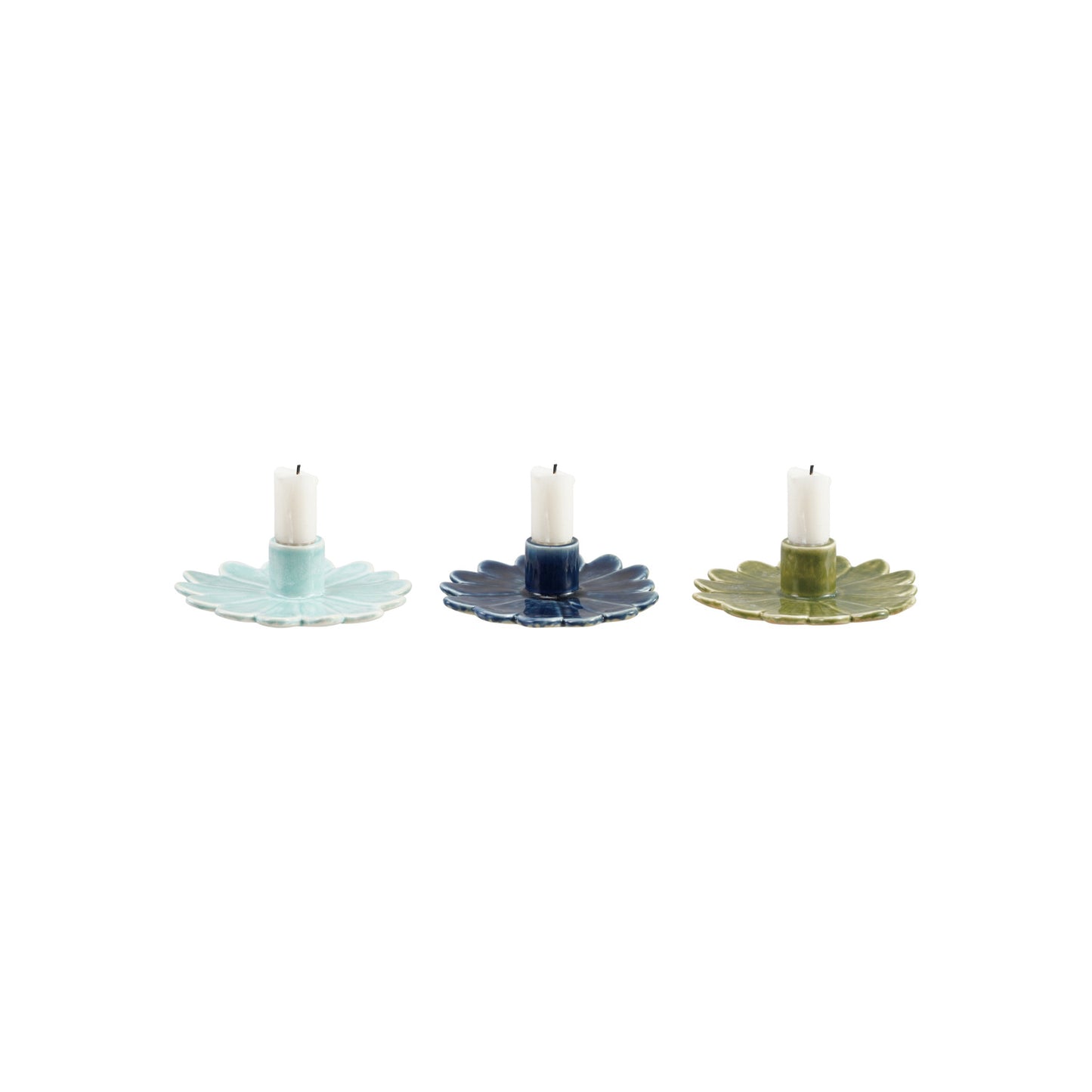 Stoneware Flower Shaped Taper Holder