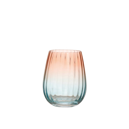 Blush & Blue Two-Tone Fluted Wine Glass
