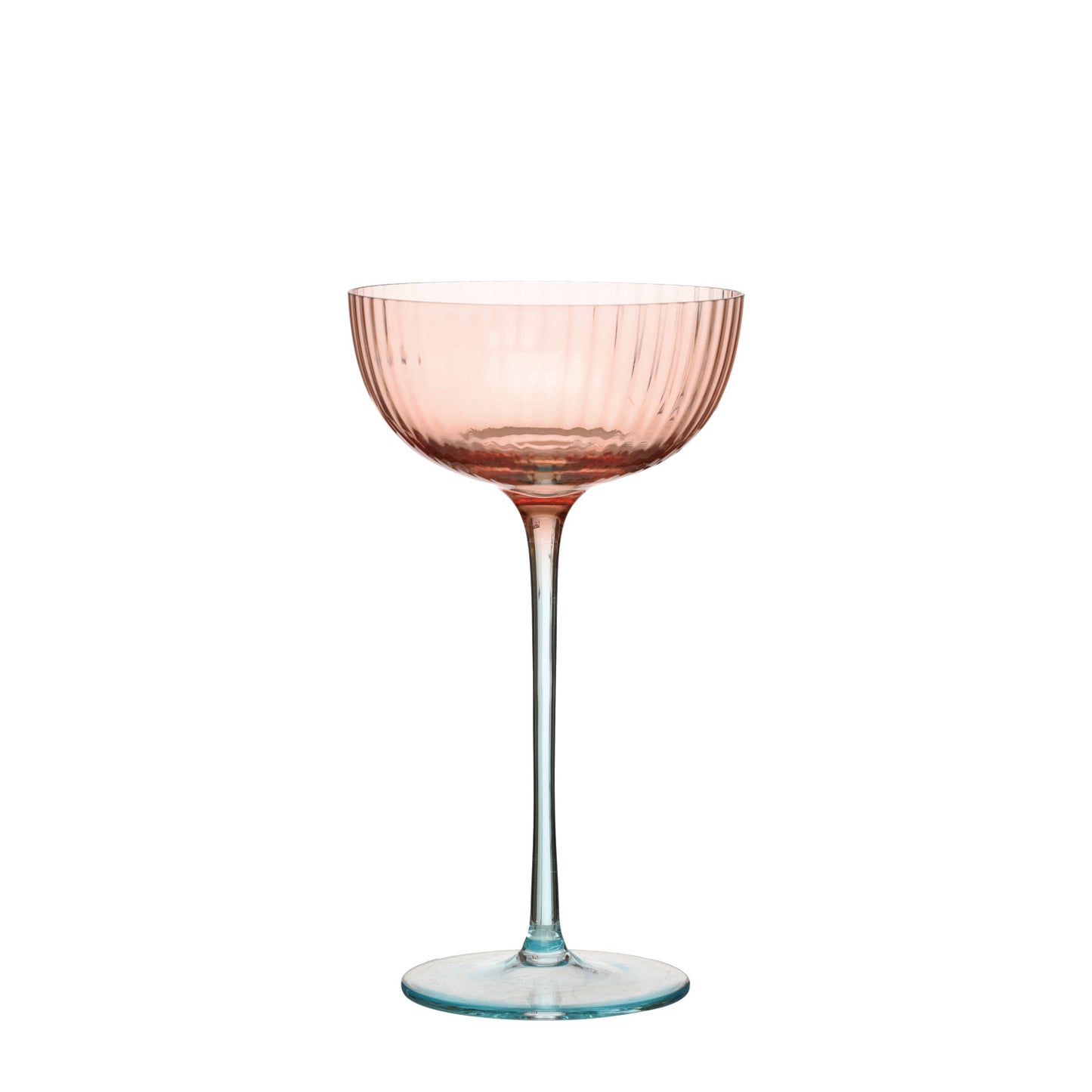 Blush & Blue Two-Tone Fluted Wine Glass