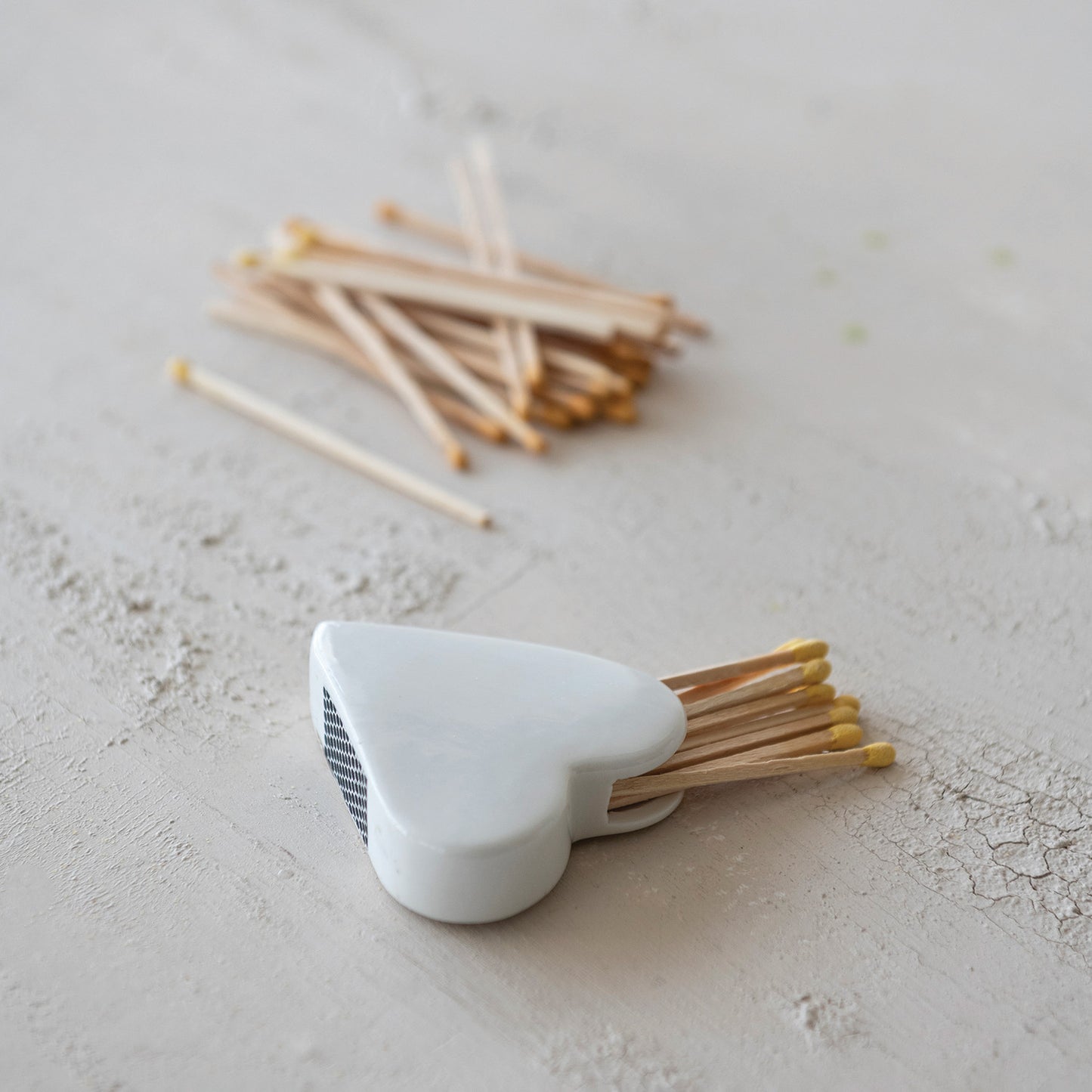 Heart Shaped Match Holder with Striker