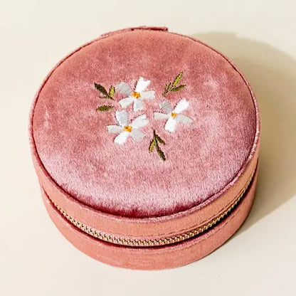 Round Velvet Jewelry Case