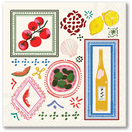 Mediterranean Destinations Beverage Napkins