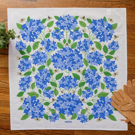 Blue Hydrangeas Tea Towel
