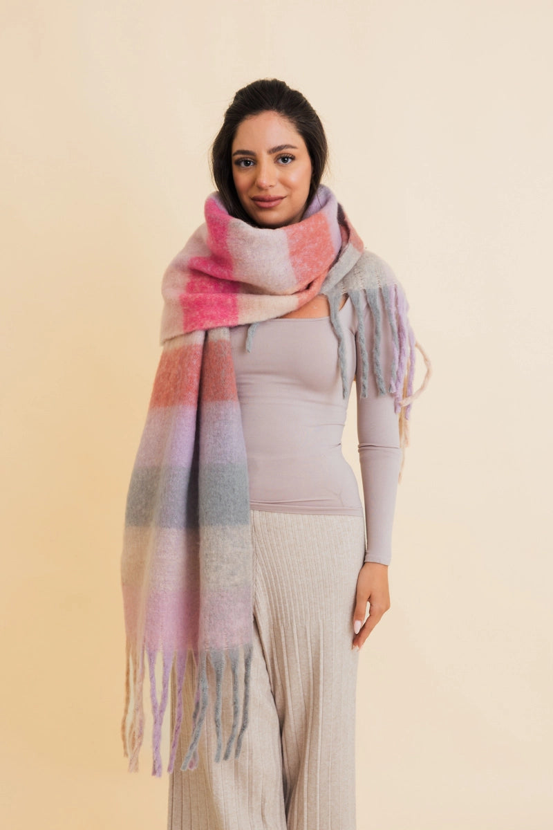 Cozy Breeze Oversized Fringe Scarf
