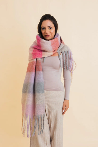 Cozy Breeze Oversized Fringe Scarf