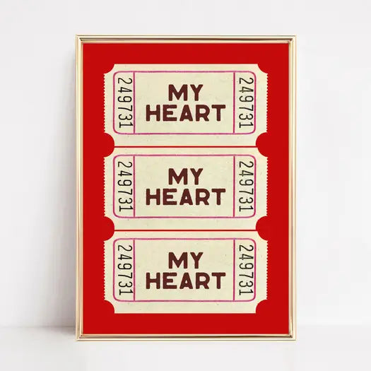Heart Ticket Art Print