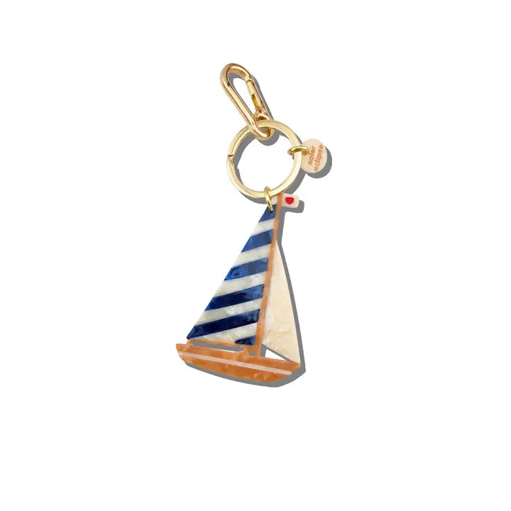 Hand-Painted Sailboat Keychain