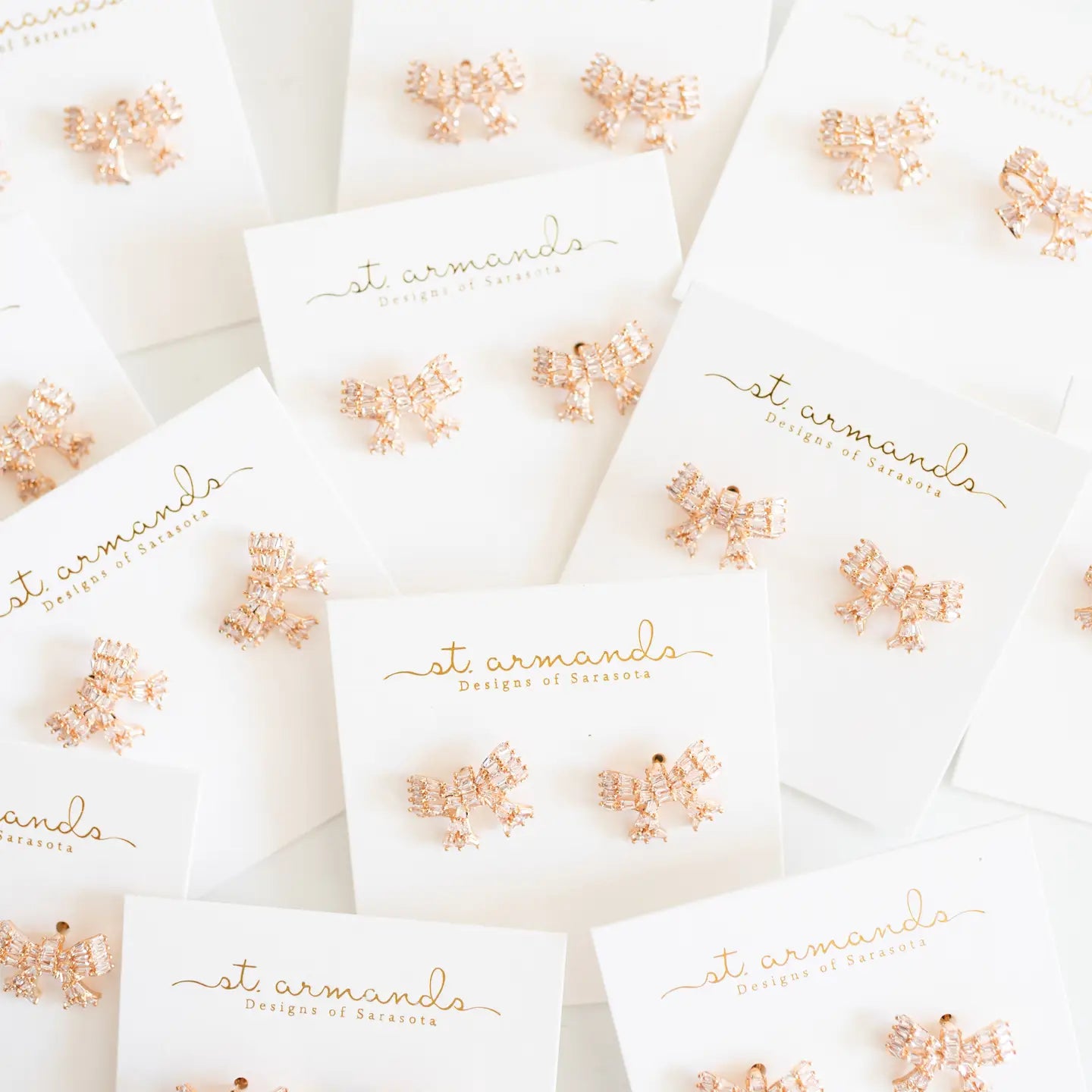 Gold Mini Sparkler Bow Studs