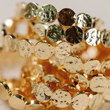 Load image into Gallery viewer, Hammered Gold Scalloped Hoop Earrings
