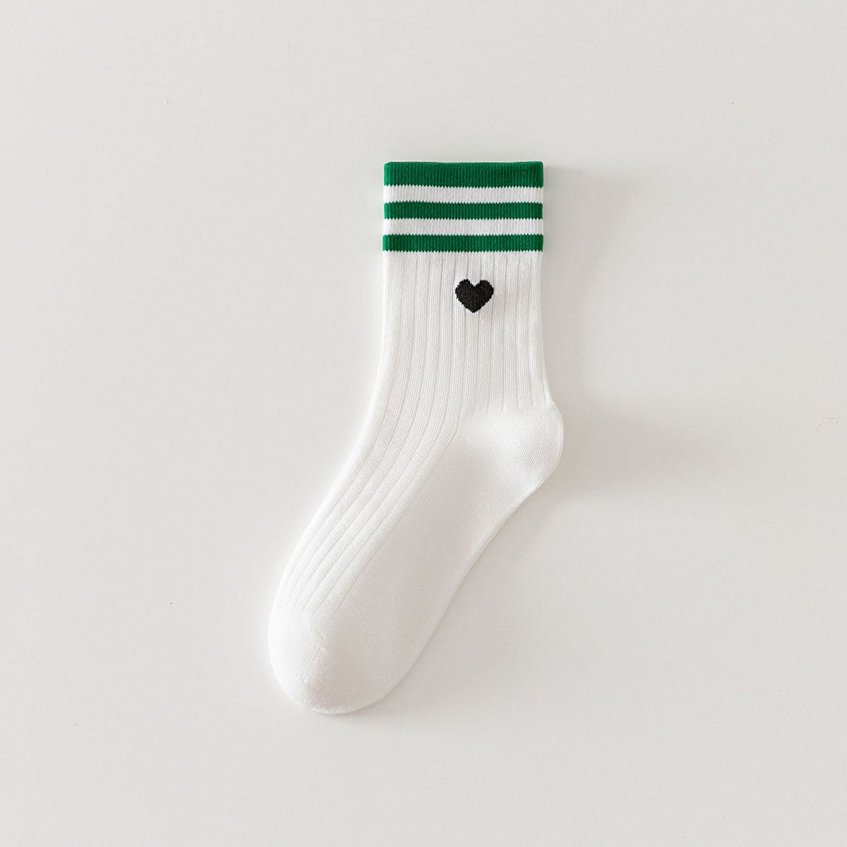 College Stripes with Heart Crew Socks