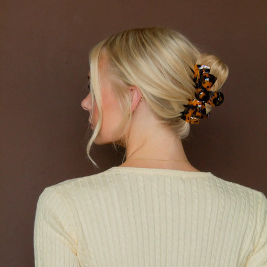Tortoise Bow Claw Clip