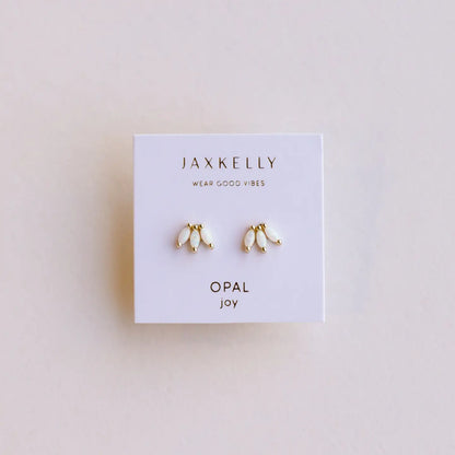 Opal Crown Stud Earrings