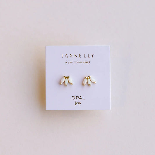 Opal Crown Stud Earrings