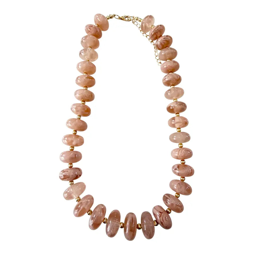 Holly Chunky Beaded Necklace- Light Pink