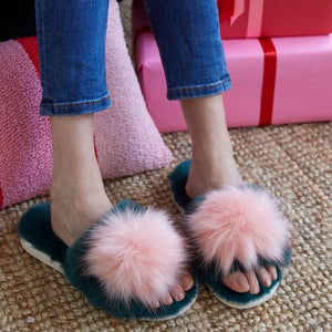 Amor Green Slippers