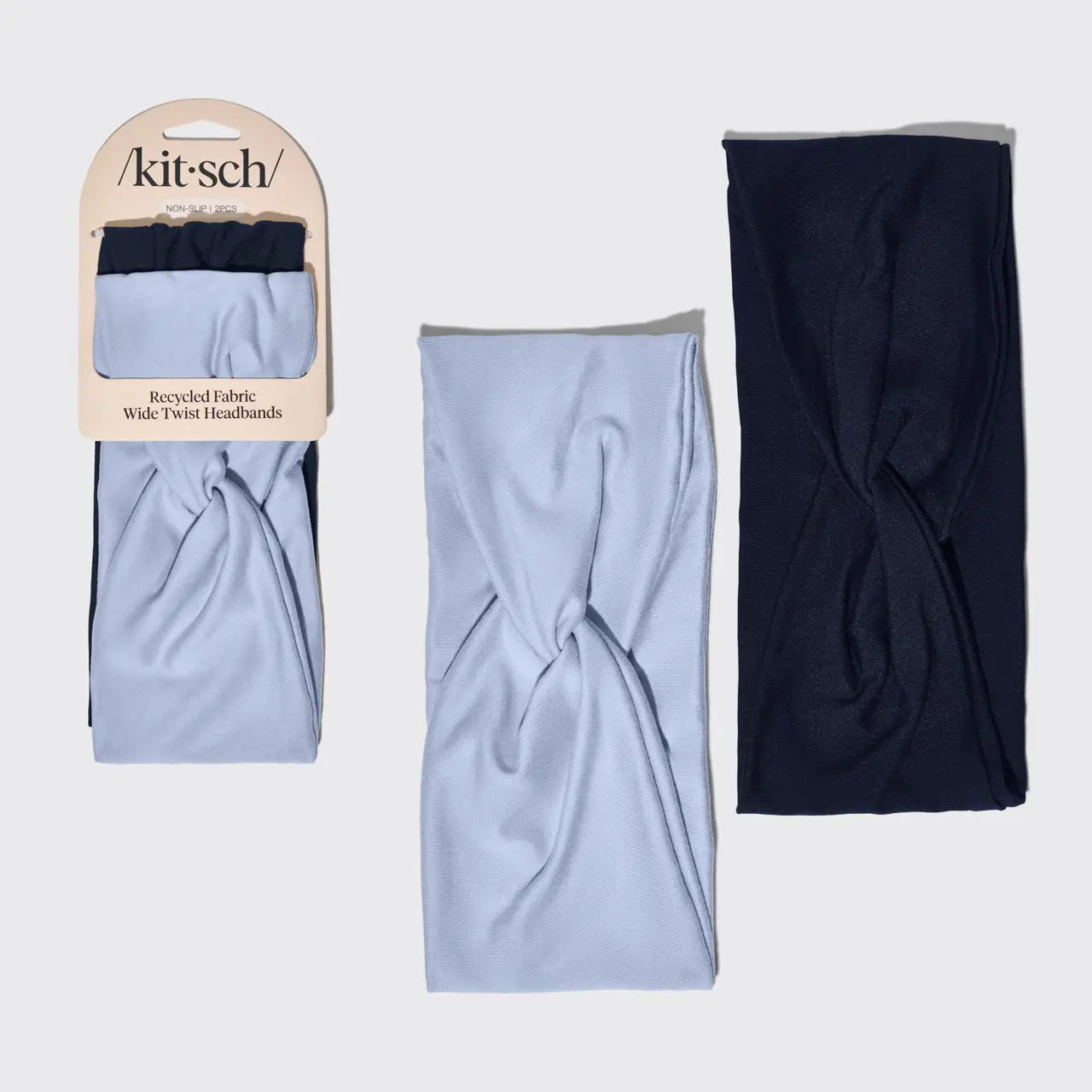 Recycled Fabric Wide Twist Headbands Set