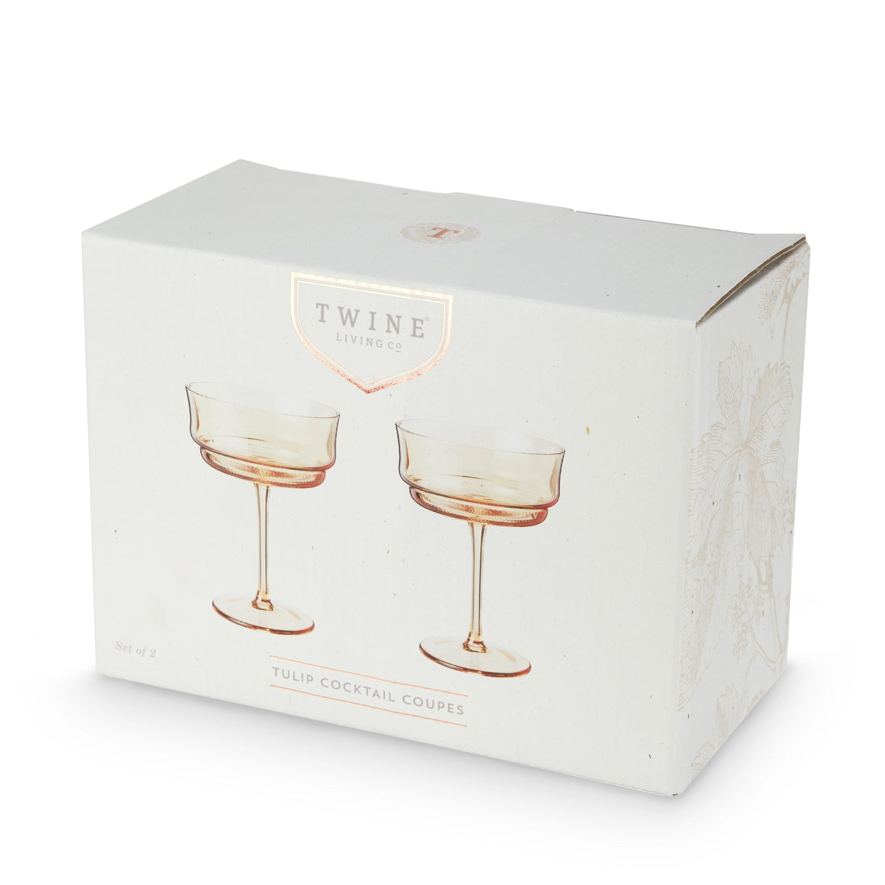 Tulip Tinted Glass Stemmed Cocktail Coupes - Set of 2