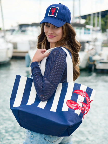 Lobster Striped Tote