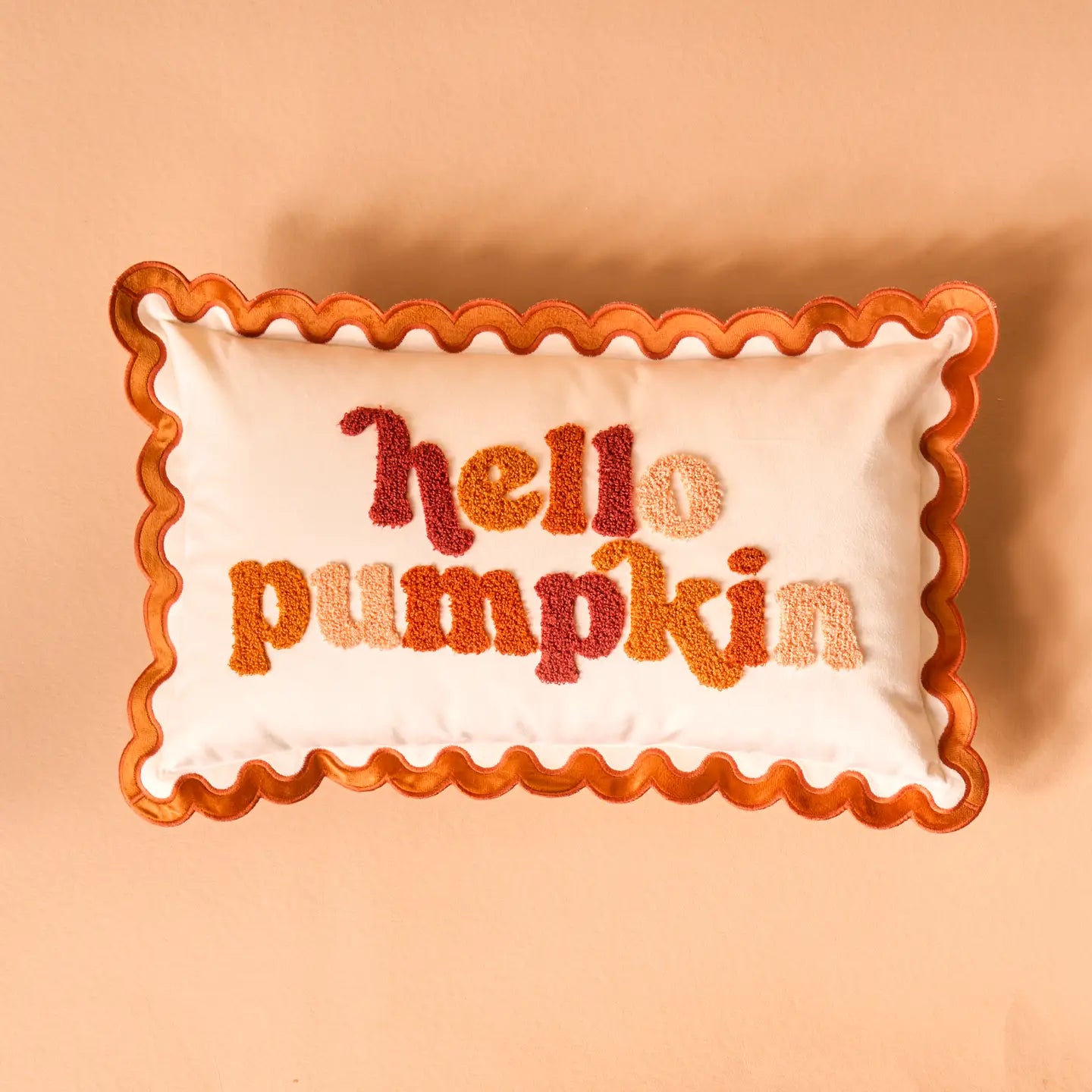 Hello Pumpkin Scalloped Pillow
