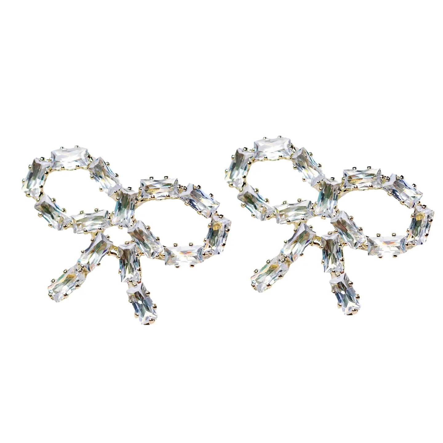 Mini Sparkling Diamond Bow Earrings