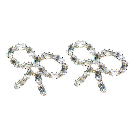 Mini Sparkling Diamond Bow Earrings