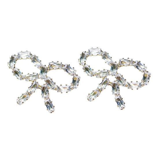 Mini Sparkling Diamond Bow Earrings