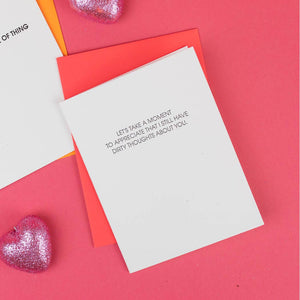 Dirty Thoughts - Anniversary Letterpress Card