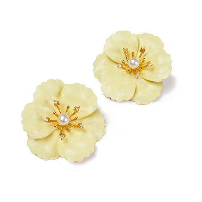 Poppy Big Bloom Enamel Earrings