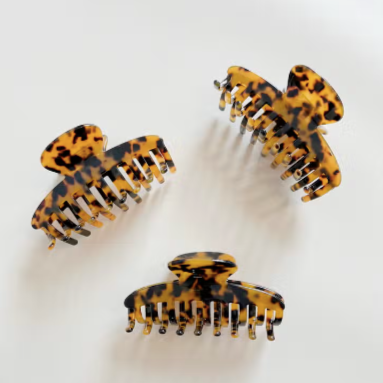 3 tortoise hair clips