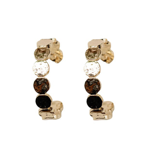 Hammered Gold Scalloped Hoop Earrings