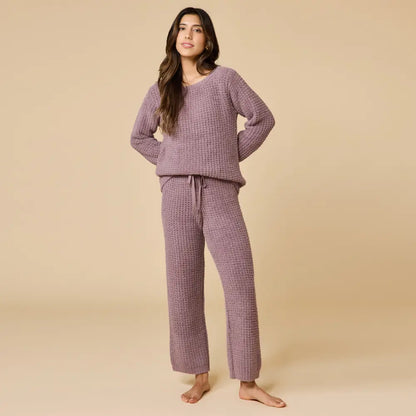 Waffle Marshmallow Boatneck with Long Pant