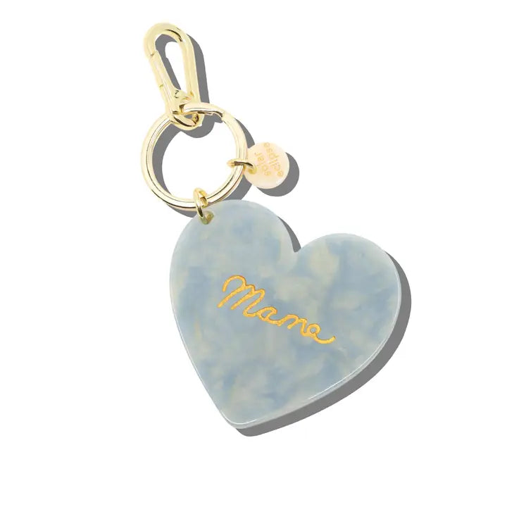 Hand-Painted Mama Heart Bag Charm + Keychain