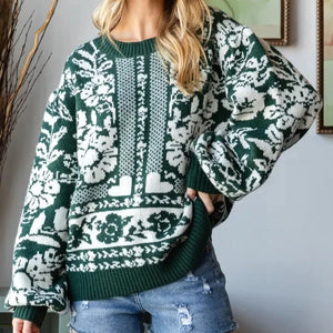 Garden Flower Knit Sweater