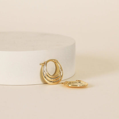 Gold Hoops - Triple Arch