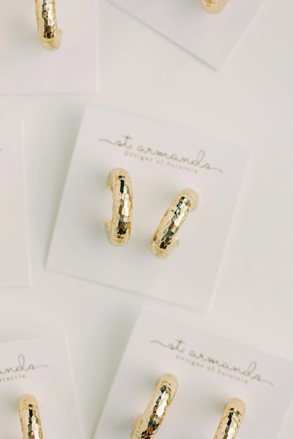 Hammered Gold Vintage Hoops