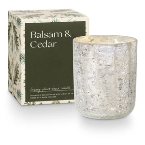 shiny silver crackle candle