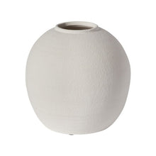 Load image into Gallery viewer, white round cement vase
