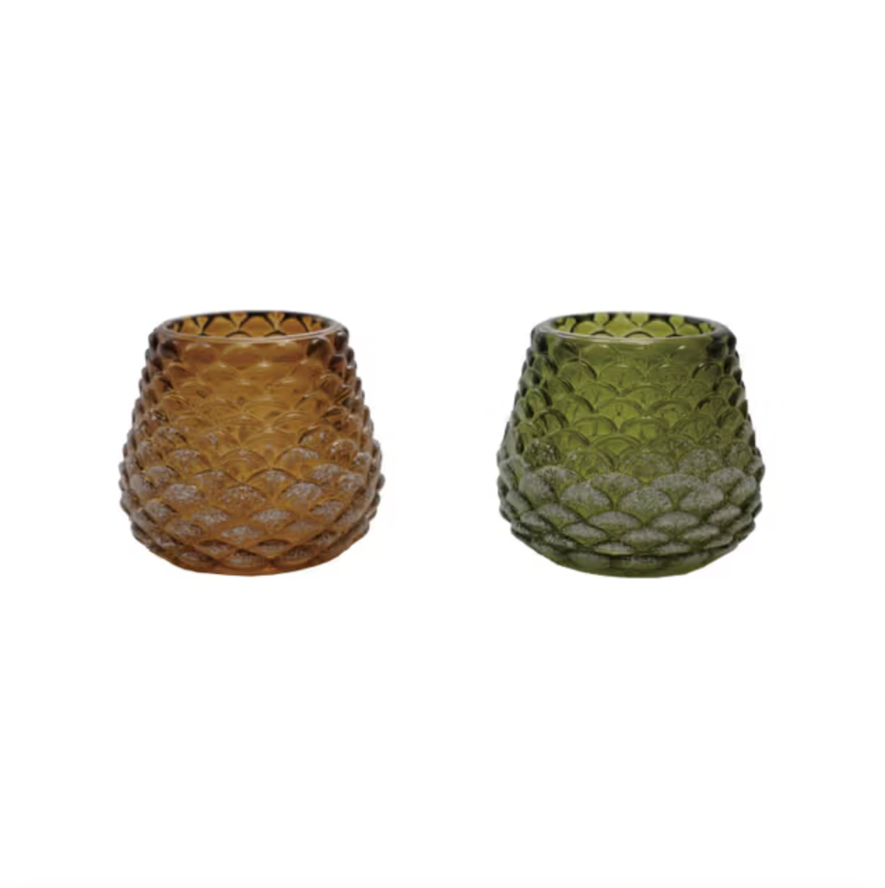 Glass Pinecone Shaped Tealight Holder