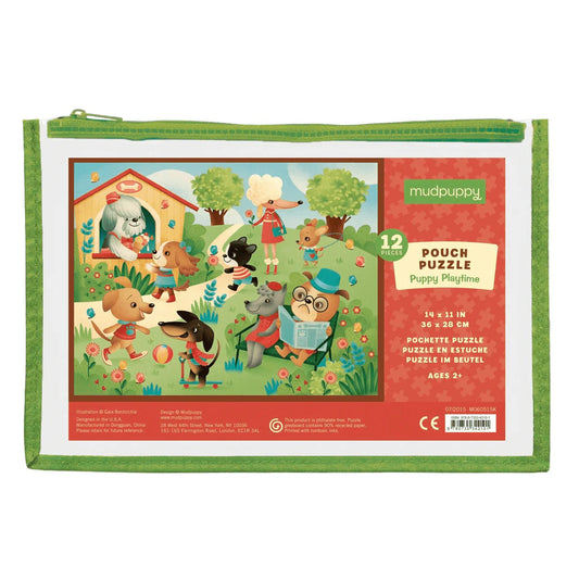 12pc Pouch Puzzle - Puppy Playtime